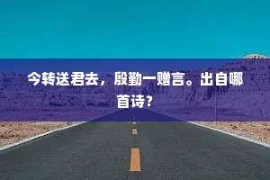 今转送君去，殷勤一赠言。出自哪首诗？