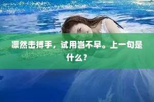 凛然击搏手，试用岂不早。上一句是什么？