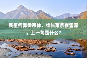残躯何异委寒林，绛帐萧条夜雪深。上一句是什么？