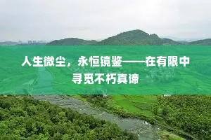 人生微尘，永恒镜鉴——在有限中寻觅不朽真谛