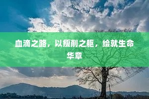 血滴之路，以瘦削之躯，绘就生命华章