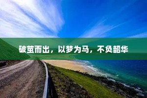破茧而出，以梦为马，不负韶华