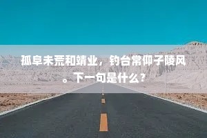 孤阜未荒和靖业，钓台常仰子陵风。下一句是什么？
