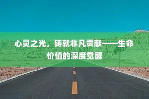 心灵之光，铸就非凡贡献——生命价值的深度觉醒
