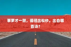 搴萝才一憩，循径出松杪。出自哪首诗？