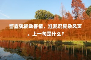 警露犹能动客情，淮淝况复杂风声。上一句是什么？