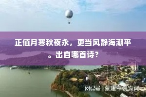 正值月寒秋夜永，更当风静海潮平。出自哪首诗？