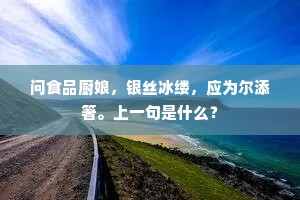 问食品厨娘，银丝冰缕，应为尔添箸。上一句是什么？