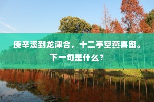 庚辛溪到龙津合，十二亭空燕喜留。下一句是什么？