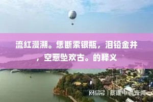 流红漫溯。恁断索银瓶，泪铅金井，空惹坠欢古。的释义