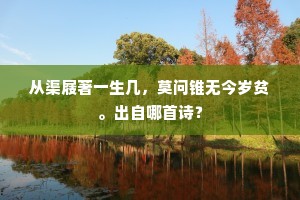 从渠屐著一生几，莫问锥无今岁贫。出自哪首诗？