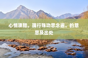 心情凄黯。瑰行殊功思念遍。的意思及出处