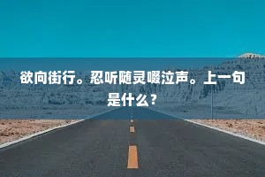 欲向街行。忍听随灵啜泣声。上一句是什么？