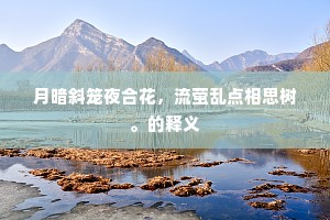 月暗斜笼夜合花，流萤乱点相思树。的释义