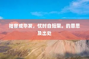 拙宦成华发，忧时自短檠。的意思及出处