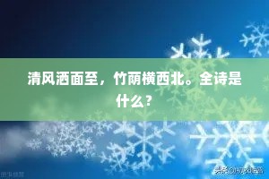 清风洒面至，竹荫横西北。全诗是什么？