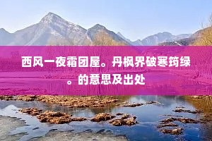 西风一夜霜团屋。丹枫界破寒筠绿。的意思及出处