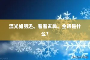 流光如羽迅。看看玄鬓。全诗是什么？