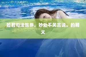 如君句法饱参，妙处不关言说。的释义