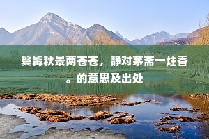 鬓髯秋景两苍苍，静对茅斋一炷香。的意思及出处