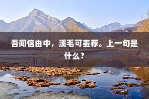 吾闻信由中，溪毛可羞荐。上一句是什么？