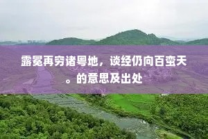 露冕再穷诸粤地，谈经仍向百蛮天。的意思及出处