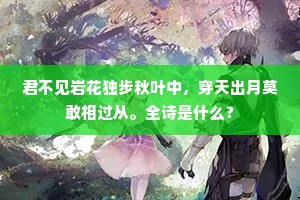 君不见岩花独步秋叶中，穿天出月莫敢相过从。全诗是什么？