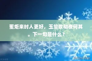 蜜炬来时人更好，玉笙吹彻夜何其。下一句是什么？