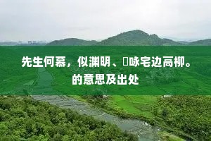 先生何慕，似渊明、閒咏宅边高柳。的意思及出处