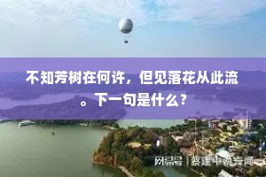 不知芳树在何许，但见落花从此流。下一句是什么？