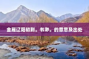 金雁辽阳初到。书渺。的意思及出处