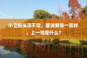 小立船头浑不定，碧波新涨一篙时。上一句是什么？