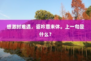 感激时难遇，讴吟意未休。上一句是什么？