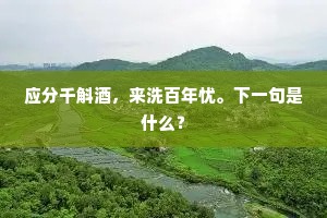 应分千斛酒，来洗百年忧。下一句是什么？