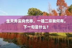 生天秀实向兜率，一祖二宗我何有。下一句是什么？