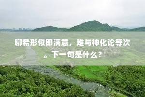 聊希形似即满意，难与神化论等次。下一句是什么？