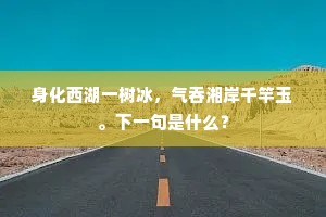 身化西湖一树冰，气吞湘岸千竿玉。下一句是什么？