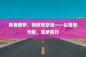 青春燃梦，特权非空谈——以理想为翼，筑梦前行