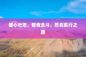 雄心壮志，暗夜北斗，照亮前行之路