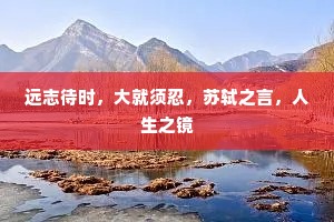 远志待时，大就须忍，苏轼之言，人生之镜