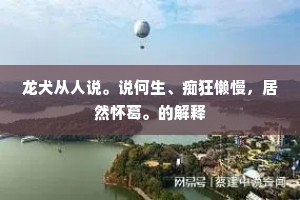 龙犬从人说。说何生、痴狂懒慢，居然怀葛。的解释