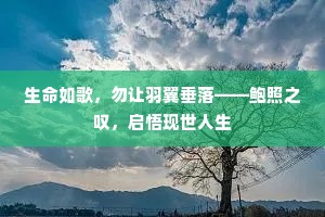 生命如歌，勿让羽翼垂落——鲍照之叹，启悟现世人生