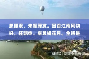 总埋没、朱颜绿发。回首江南风物好，枉飘零、辜负梅花月。全诗是什么？