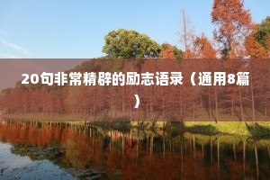 20句非常精辟的励志语录（通用8篇）