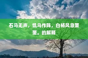 石马无声，饥乌作阵，白杨风急萧萧。的解释