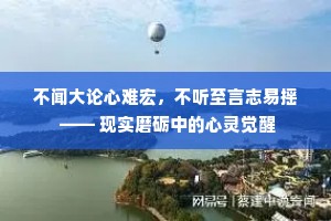 不闻大论心难宏，不听至言志易摇 —— 现实磨砺中的心灵觉醒