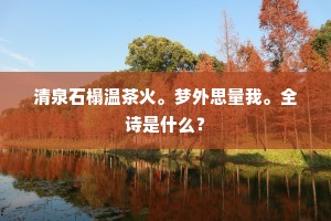 清泉石榻温茶火。梦外思量我。全诗是什么？