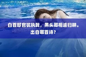 白首郎官犹执戟，黑头卿相遽归耕。出自哪首诗？