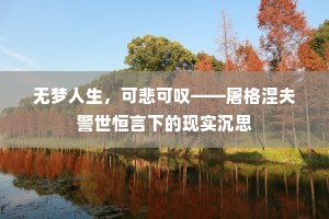 无梦人生，可悲可叹——屠格涅夫警世恒言下的现实沉思
