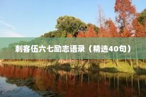 刺客伍六七励志语录（精选40句）
